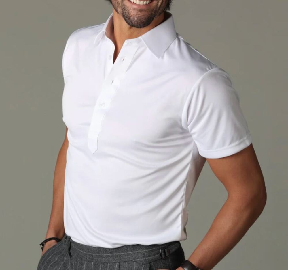 NWOT Collars & Co. Men’s Relaxed Semi-Spread Collar Performance Polo White SZ M